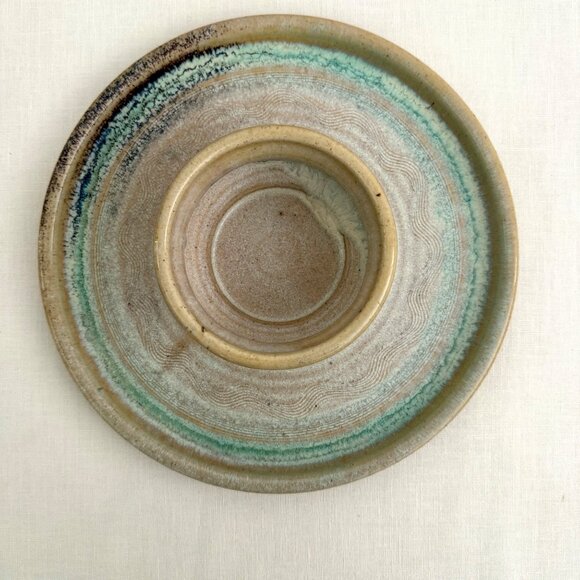 Melinda Ward VA 2001 Handmade Pottery 10in Chip and Dip Platter Glazed Stoneware - Picture 8 of 12